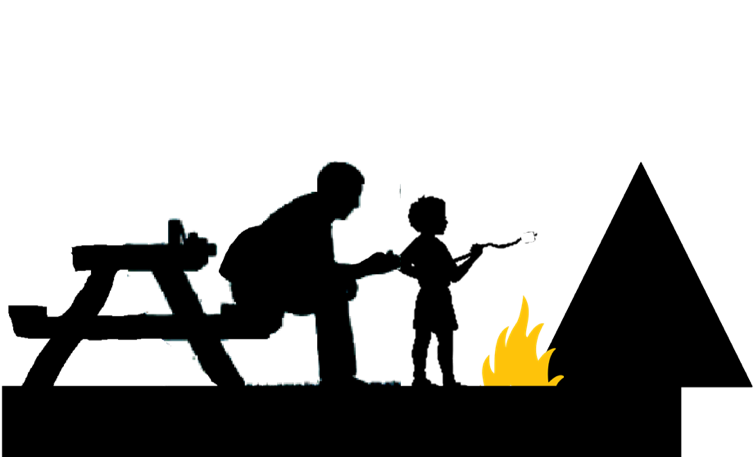 Father Child Camping Silhouette PNG