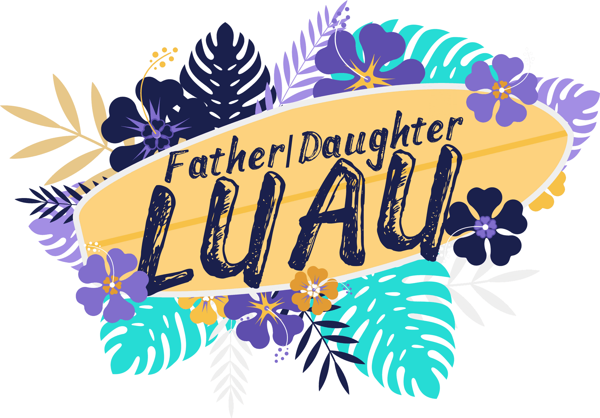 Father Daughter Luau Event Graphic PNG