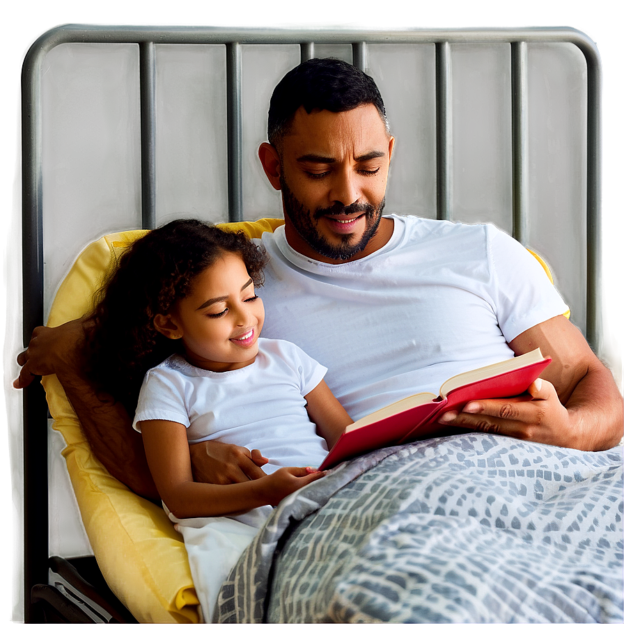Father Reading Bedtime Story Png 06252024 PNG