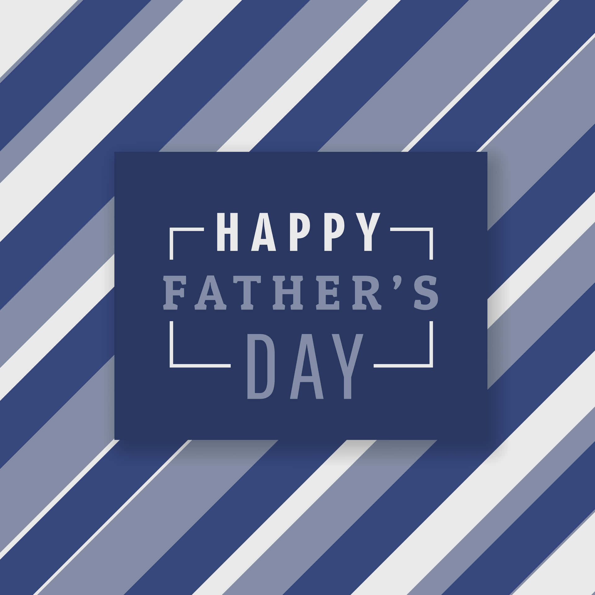 Happy Father's Day Card With Blue Stripes