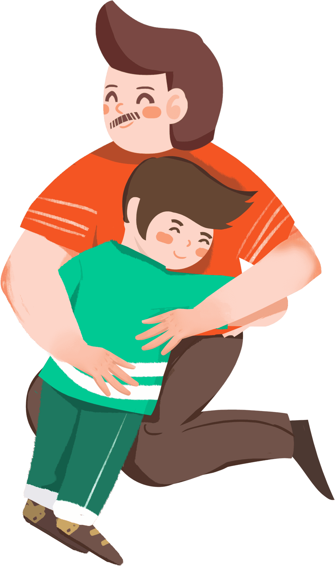 Father Son Embrace Illustration.png PNG