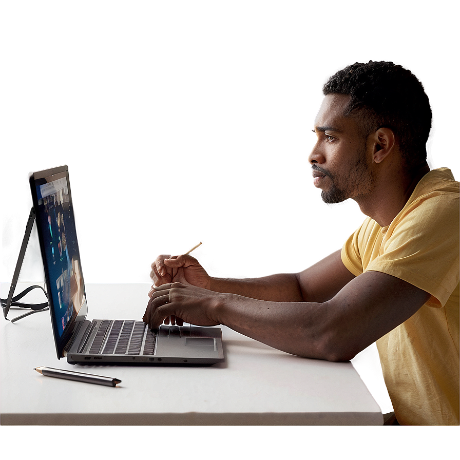 Father Working From Home Png 06252024 PNG