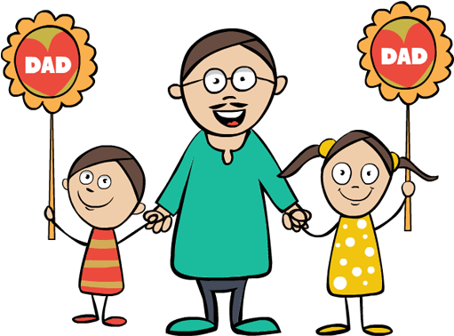 Fathers Day Celebration Cartoon Family PNG