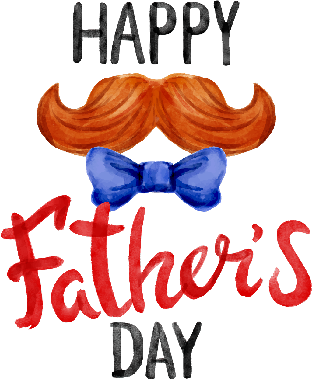 Fathers Day Celebration Mustacheand Bow Tie PNG