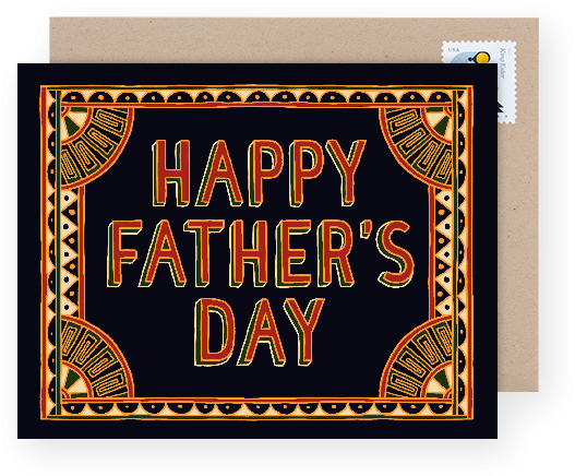 Fathers Day Greeting Card Design PNG
