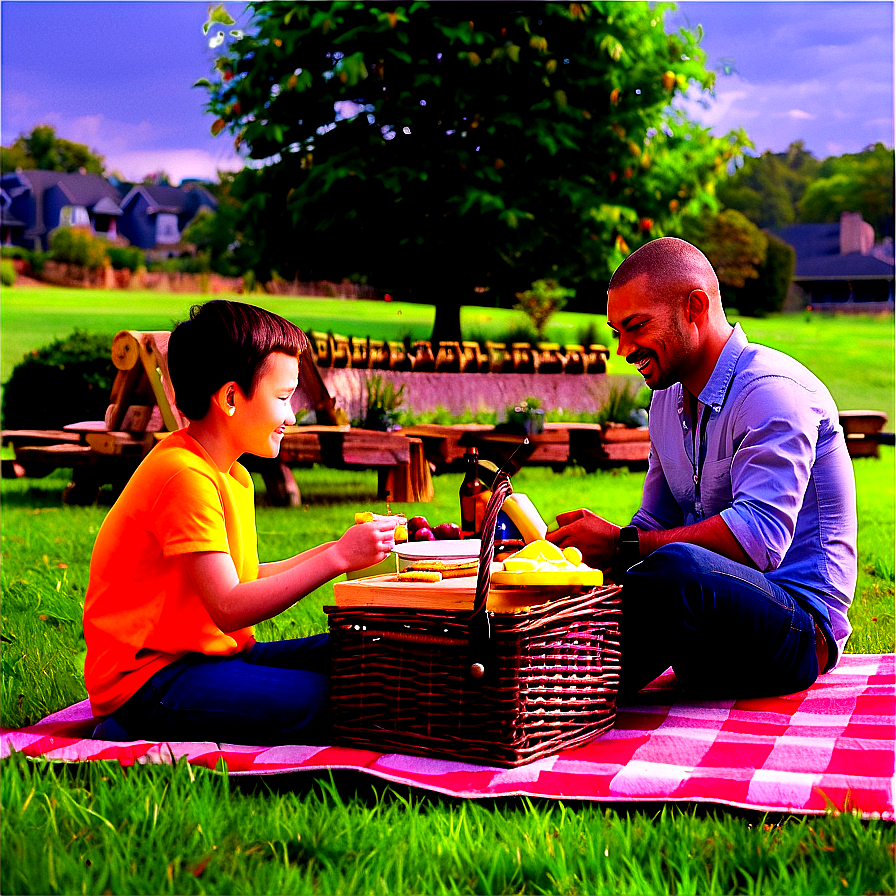 Fathers Day Picnic Scene Png Nvm PNG