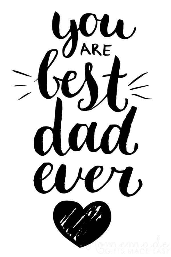 Fathers Day Black Text Art Picture