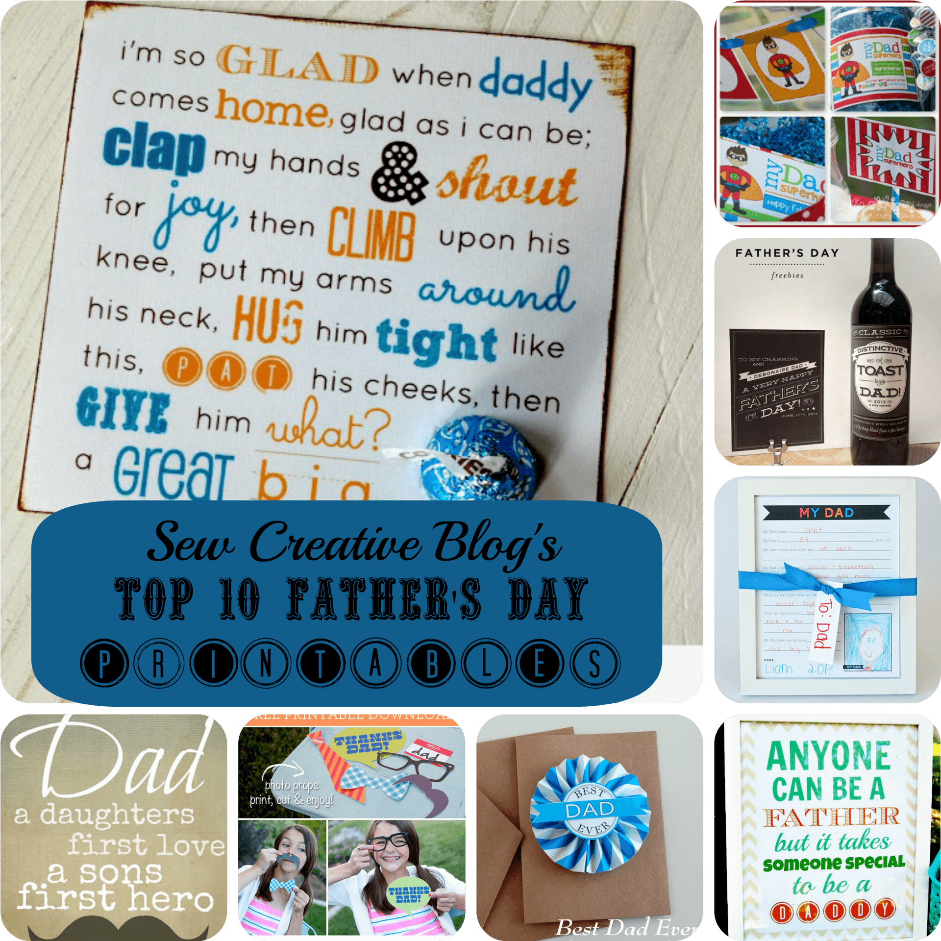 Fathers Day Printables Collage PNG