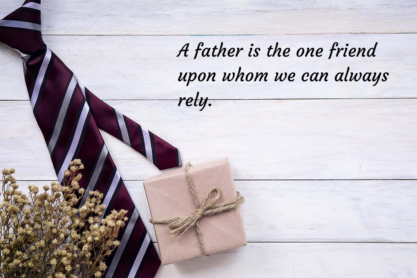 Fathers Day Quotewith Tieand Gift Wallpaper