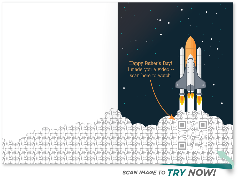 Fathers Day Space Shuttle Card PNG