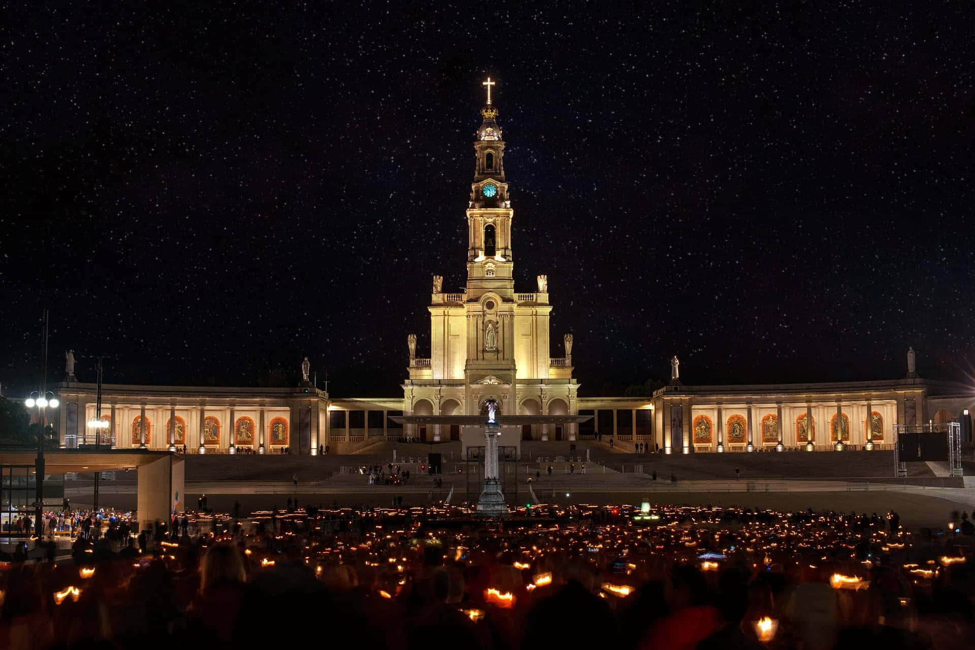 Fatima Sanctuary Gathering At Night Picture