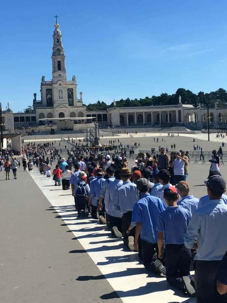 Fatima Sanctuary Line Of People Kneeling Picture