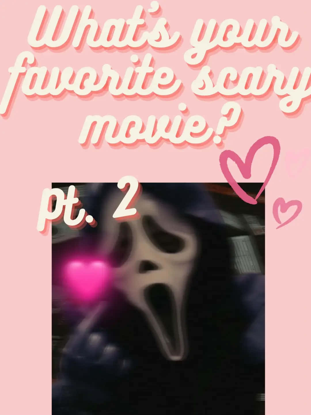 Favorite Scary Movie Question Pink Background Wallpaper