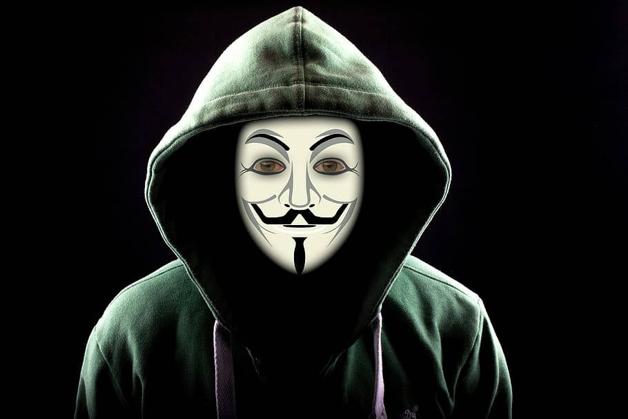Fawkesmaskierter Hacker 3d Wallpaper