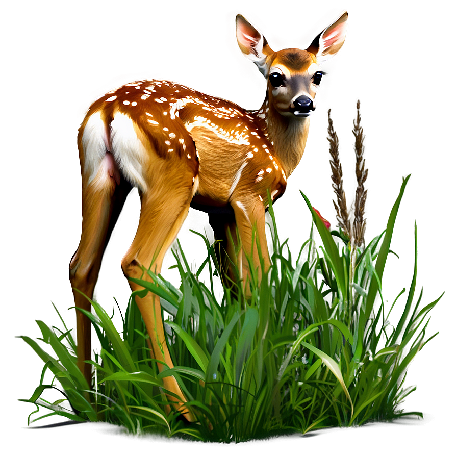 Download Fawn In Grass Png Gwc92 | Wallpapers.com