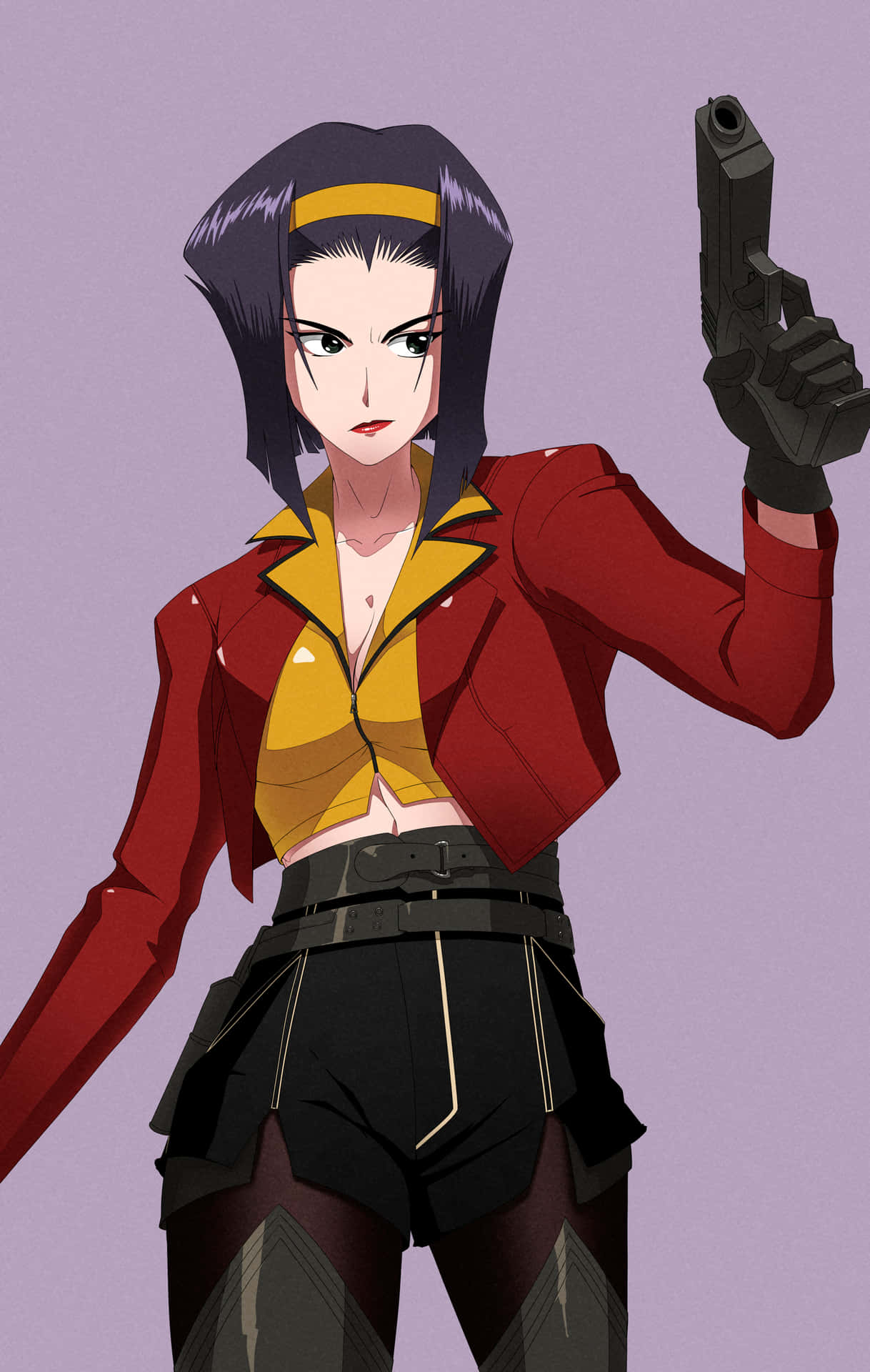 Faye Valentine, a confident and sultry anime character. Wallpaper