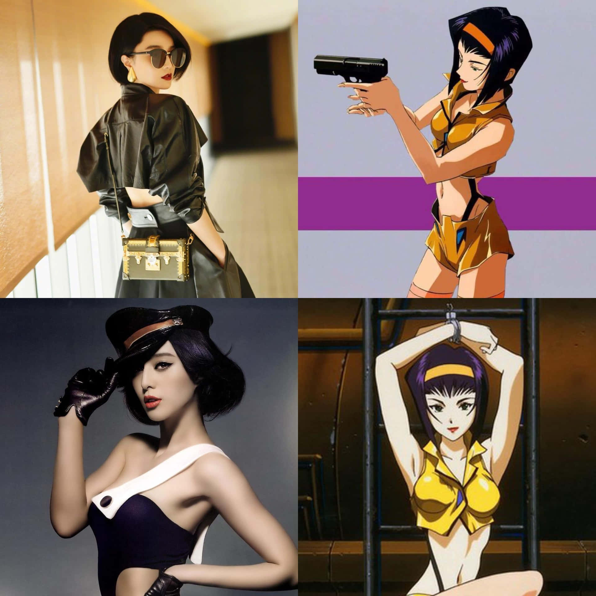 A cool and confident Faye Valentine posing with her signature weapon. Wallpaper