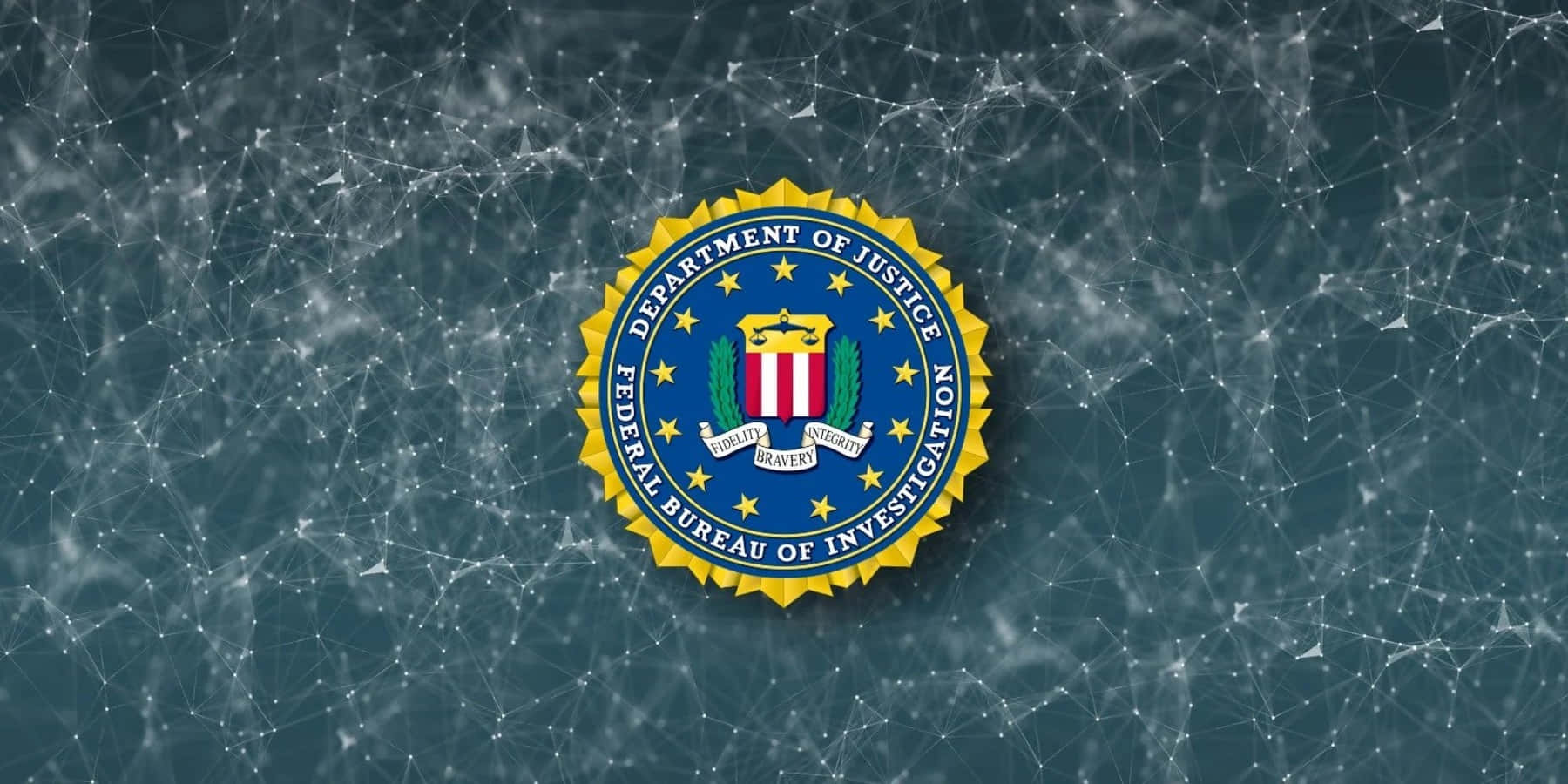 The Fbi Logo Is Shown On A Background Of A Blue Background
