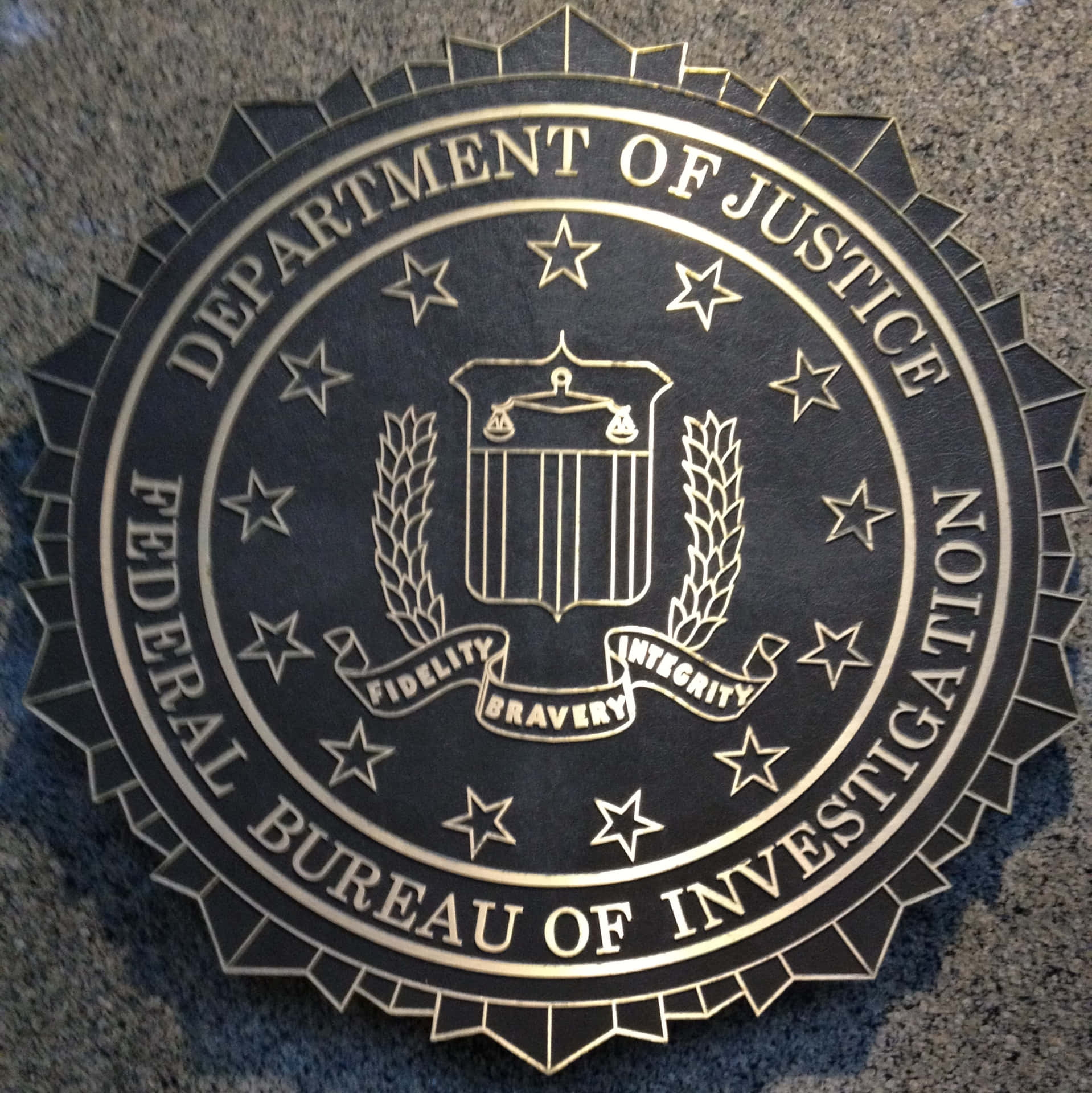 The Fbi Seal Is Shown On The Wall