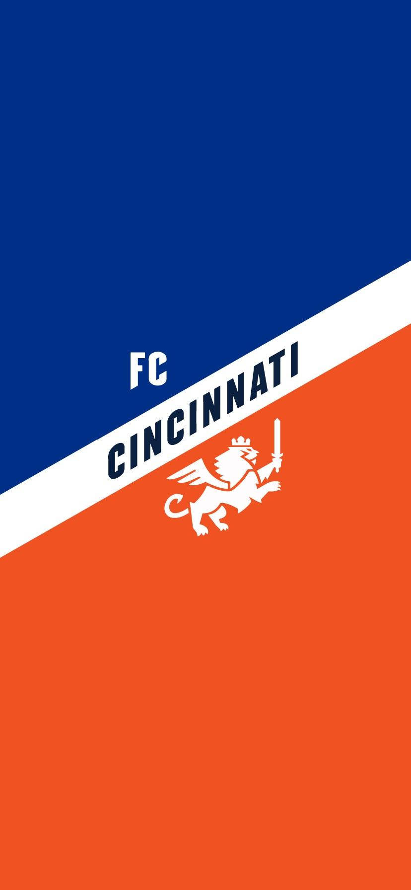Fc Cincinnati i blå og orange Wallpaper