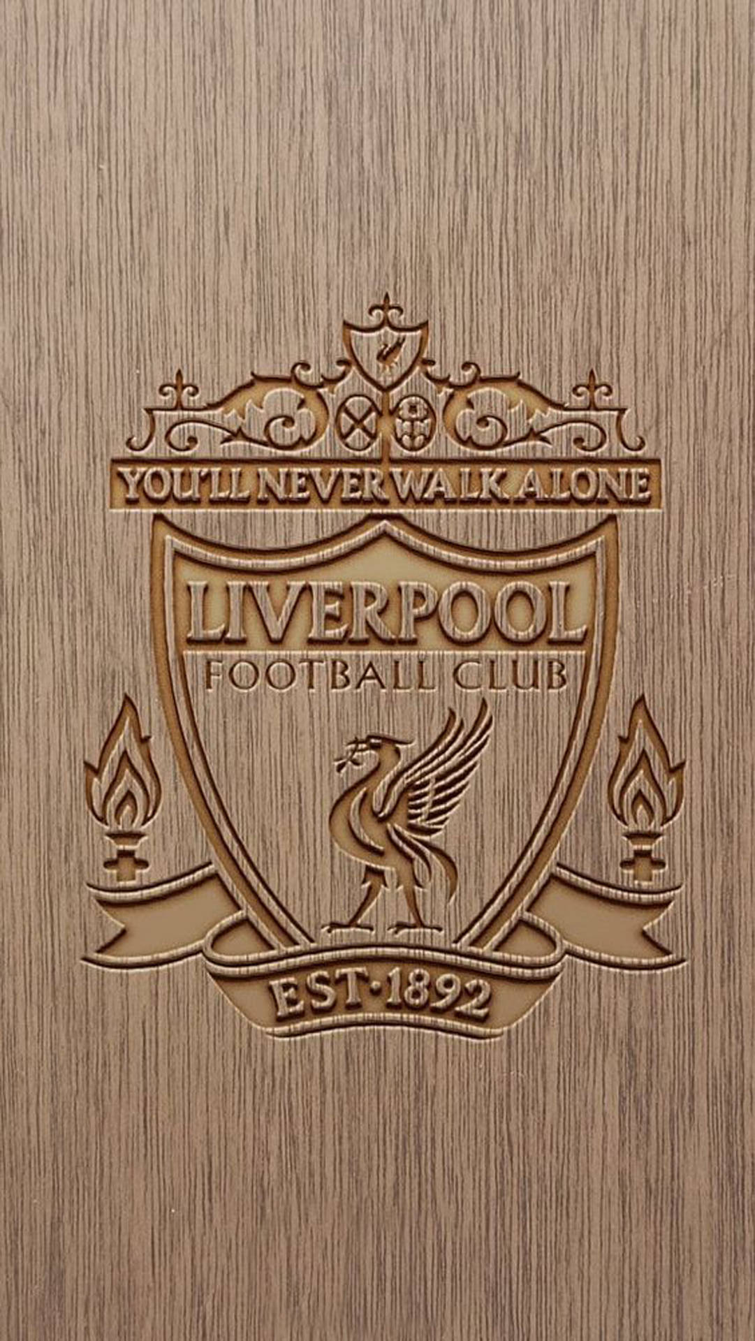 Fc Liverpool 4k Logo Wood Wallpaper