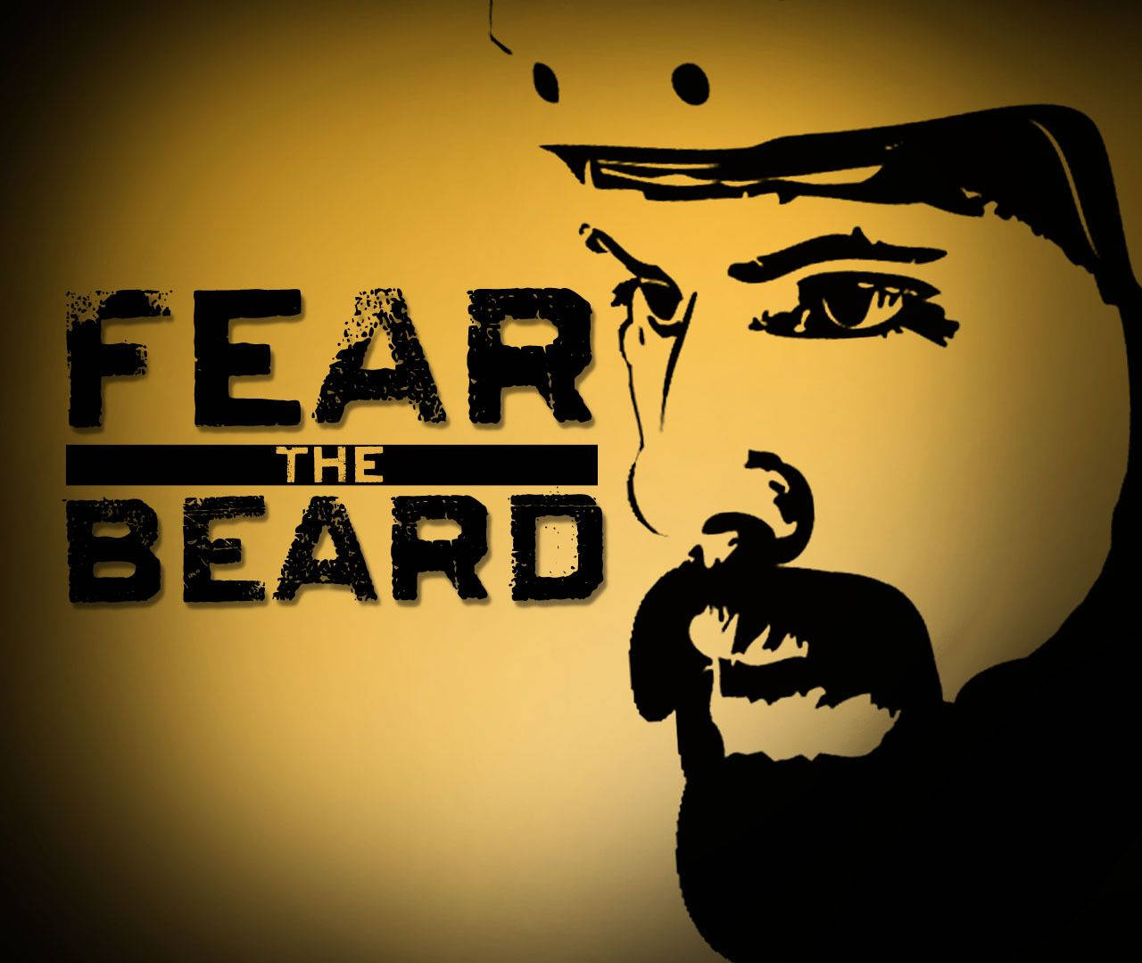 Fear The Beard Logo Yellow Vignette Wallpaper
