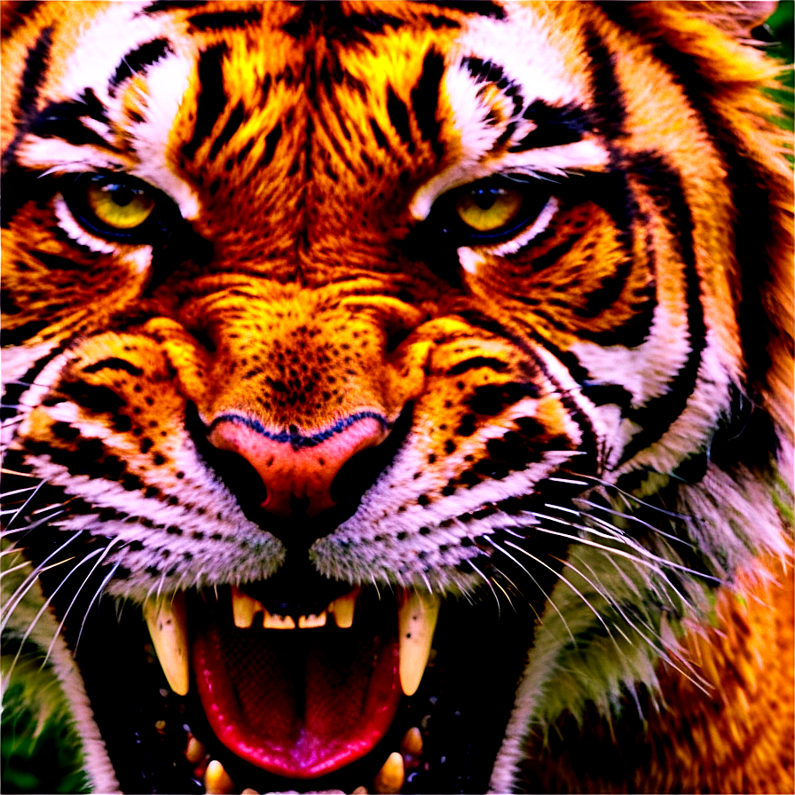 Fearless Angry Tiger Png 06252024 PNG