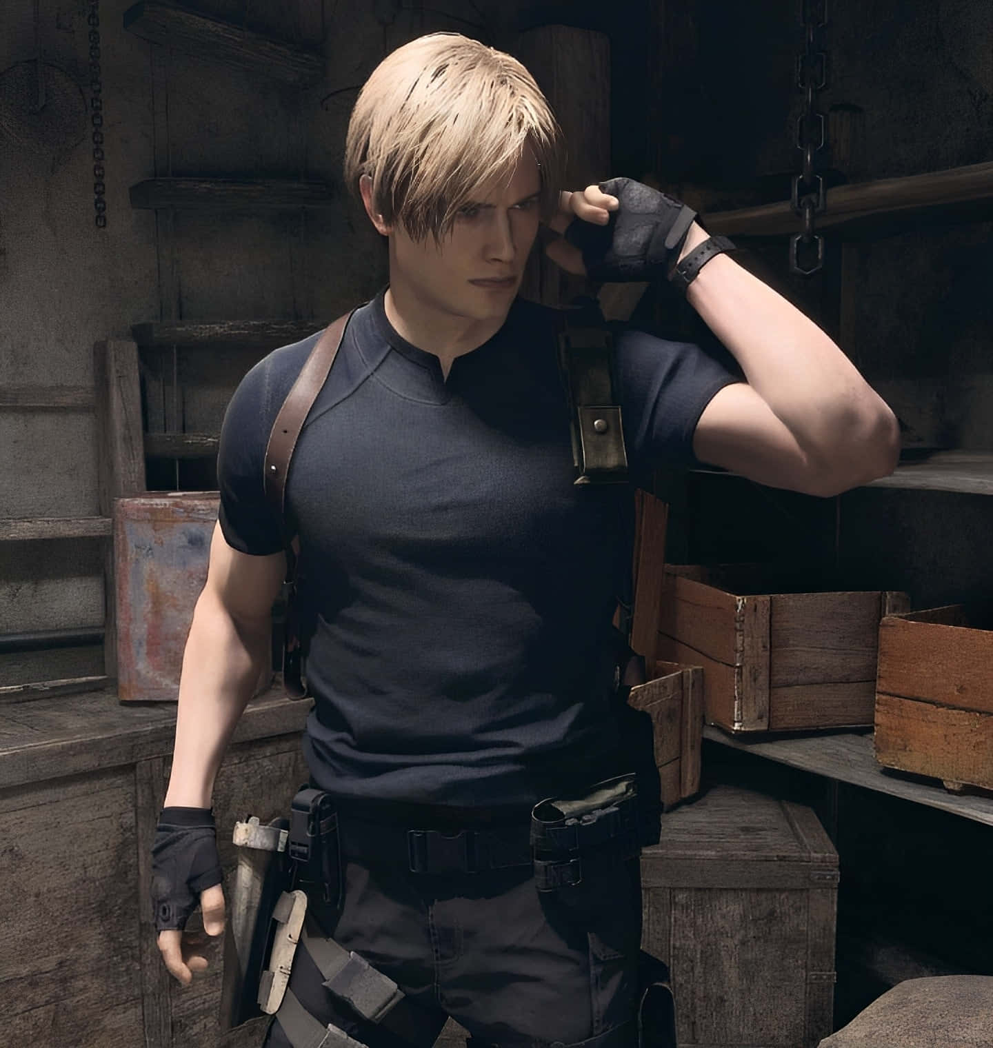 Fearless Leon S Kennedy In Action Wallpaper