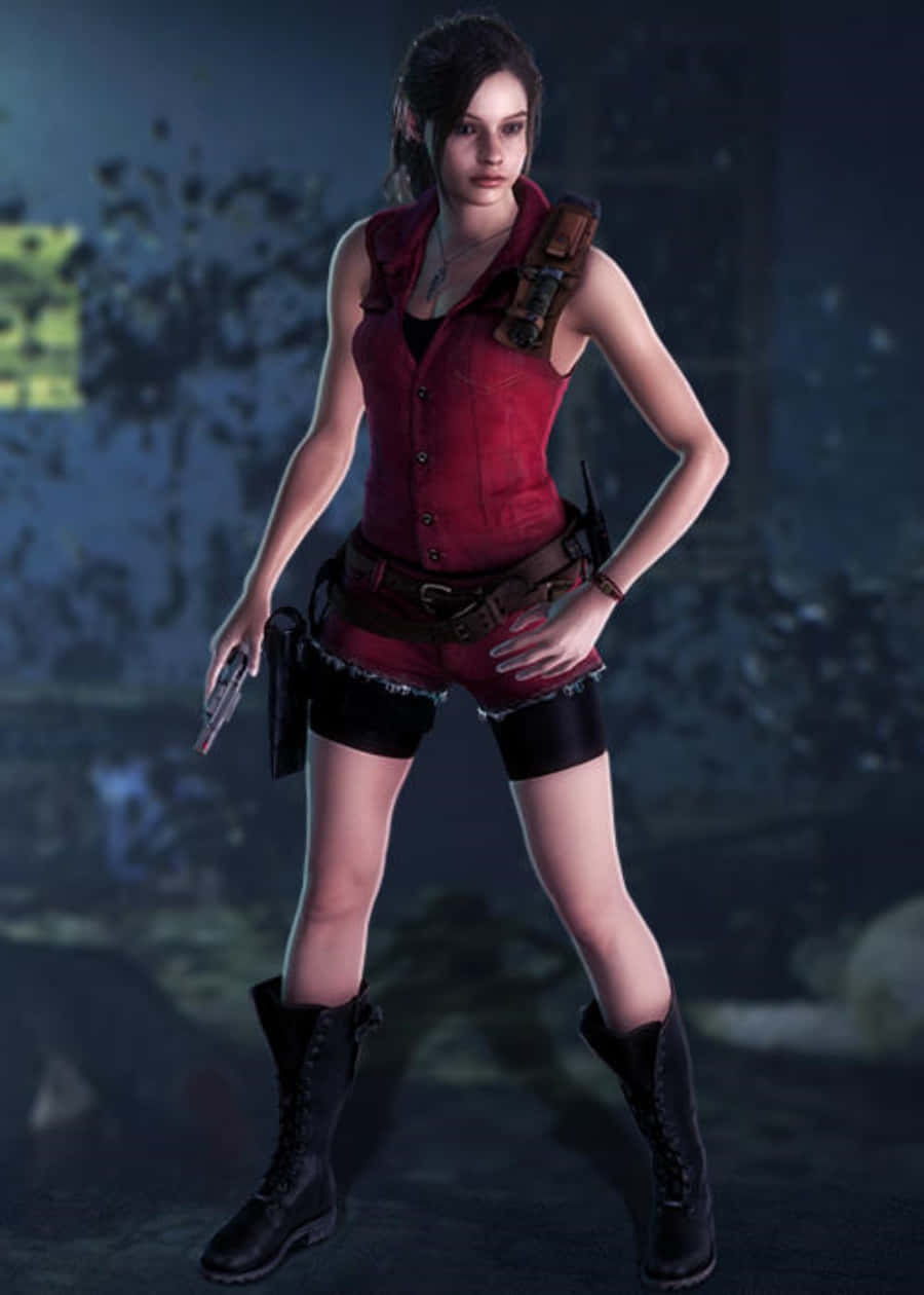 Fearless Survivor, Claire Redfield In Action Wallpaper
