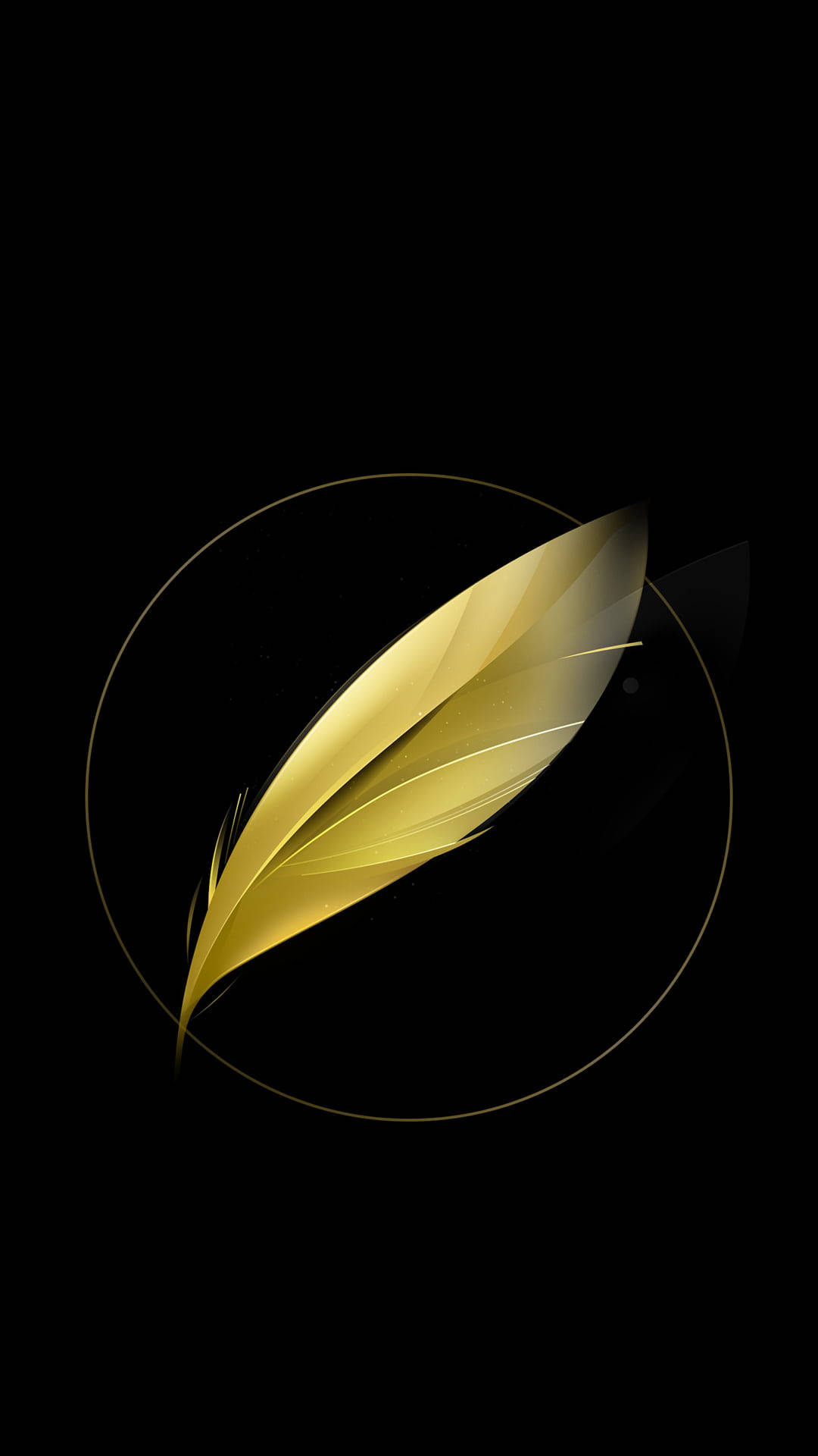 Feather Black And Gold iPhone Wallpaper