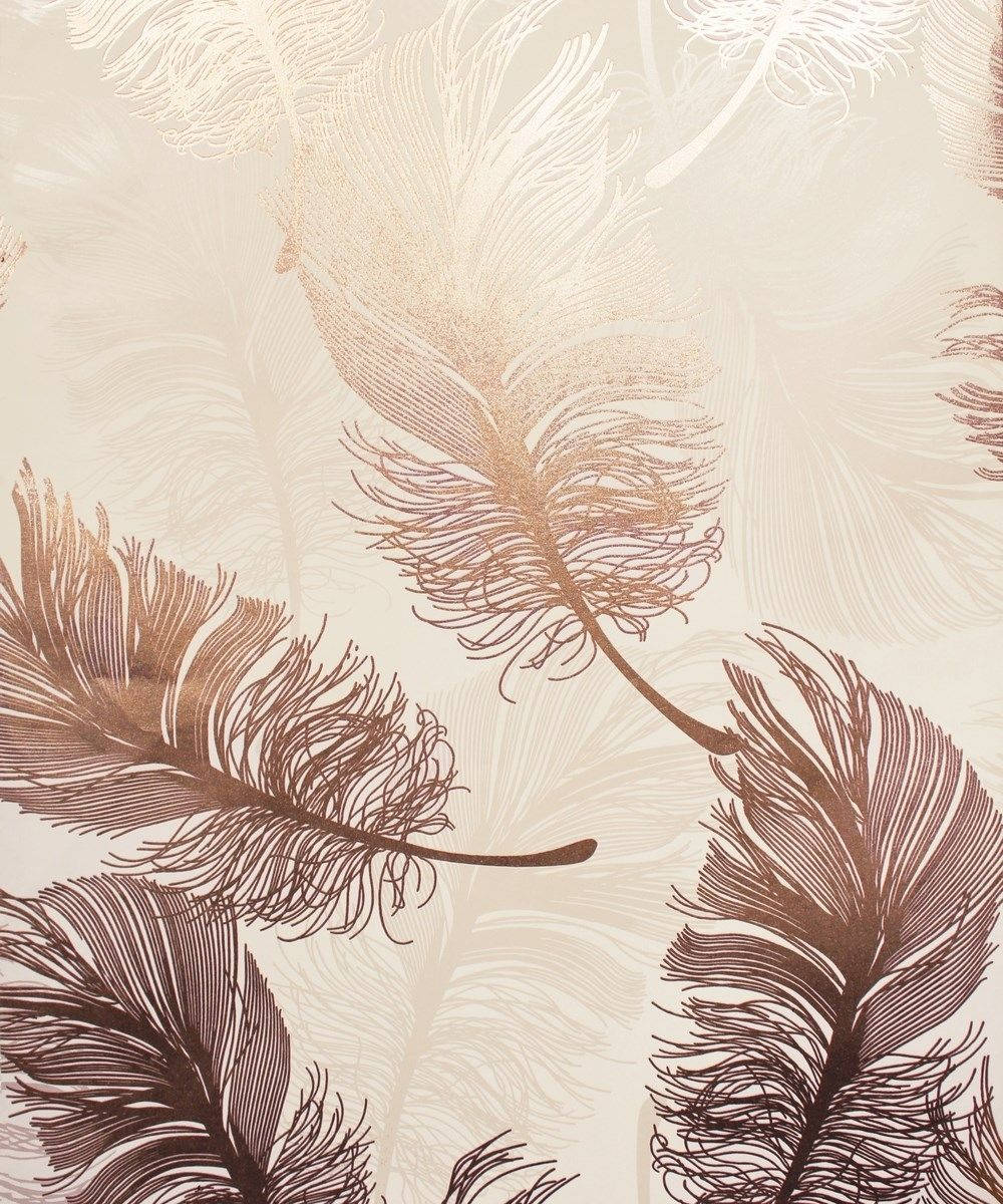Feather Rose Gold Foil