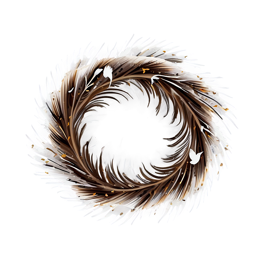 Feather Wreath Circle Png 05042024 PNG