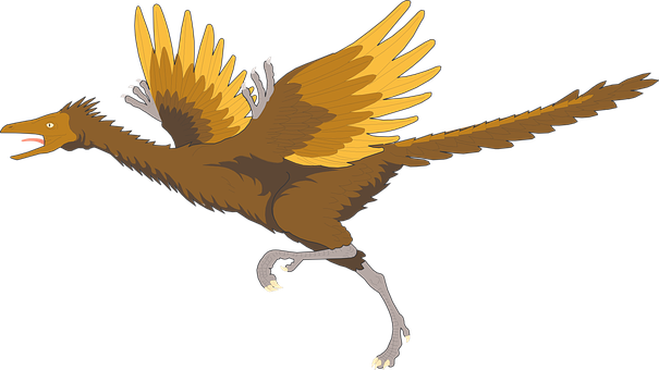 Feathered_ Dinosaur_ Illustration PNG