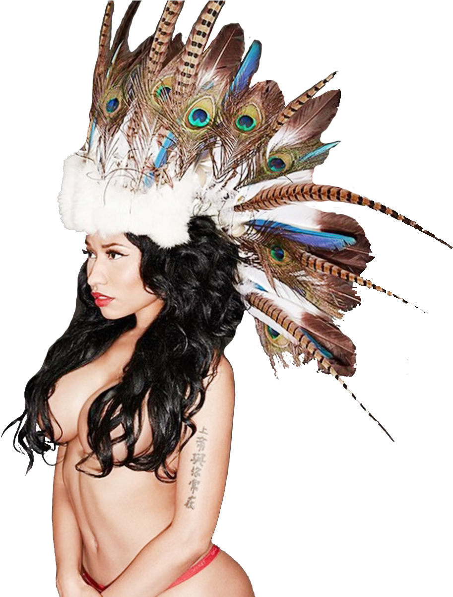 Feathered Headdress Portrait PNG