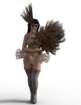 Feathered_ Performance_ Dancer PNG