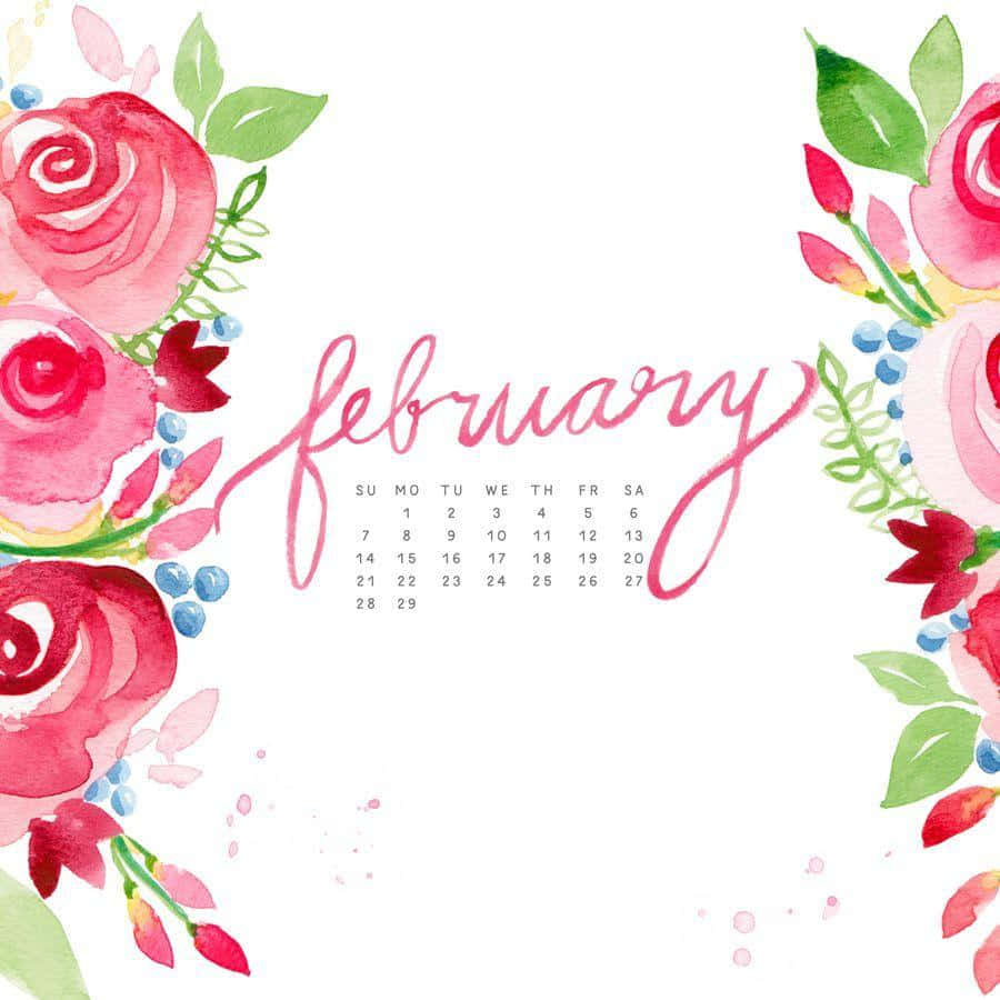 Välkomnamånaden Februari Med Kärlek Och Hopp