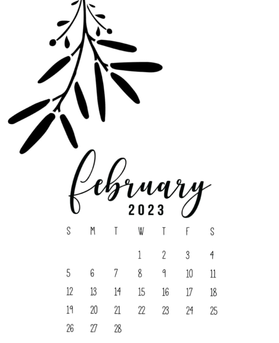 Få organiseret til måneden februar med denne kalender! Wallpaper