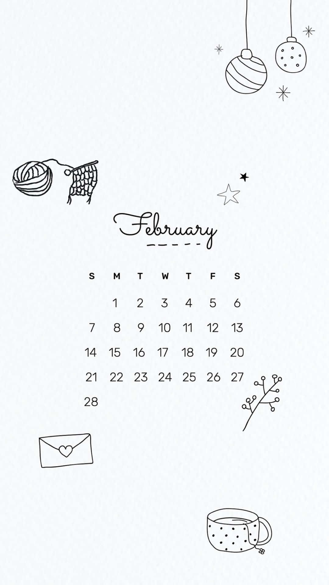 February Calendar Aesthetic Wallpaper