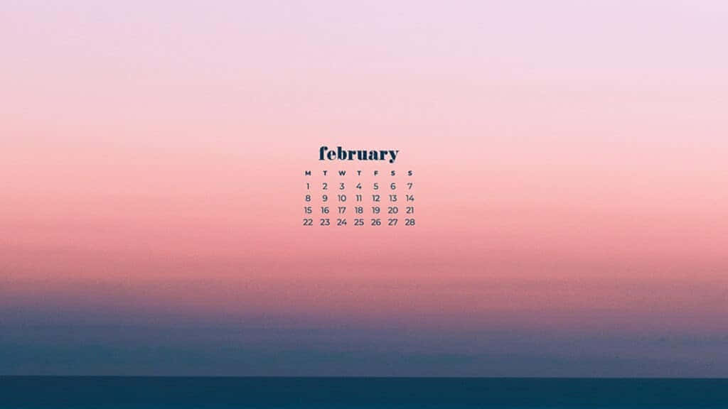 February Calendar Aesthetic Sky Wallpaper