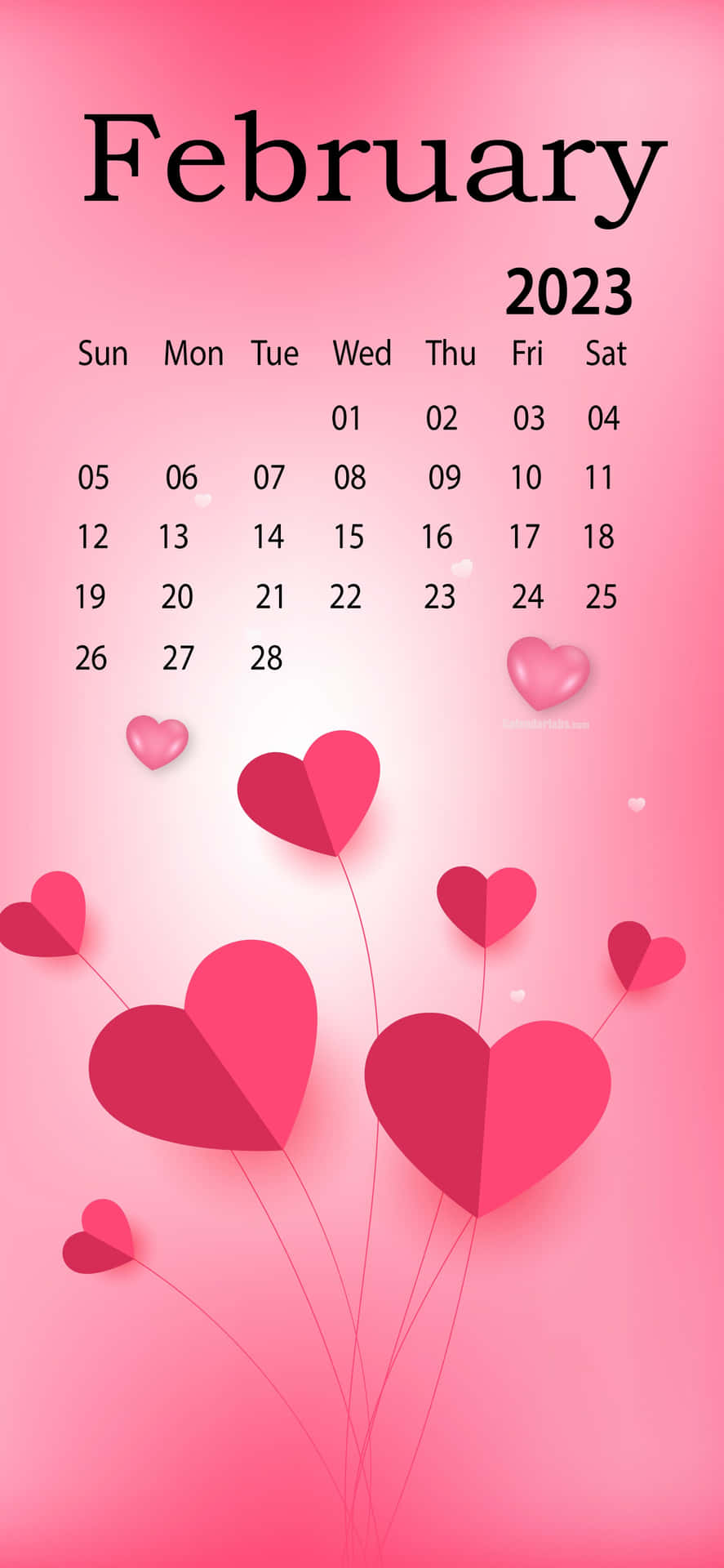 Få organiseret for februar med dette farverige kalender skrivebordsbaggrund Wallpaper