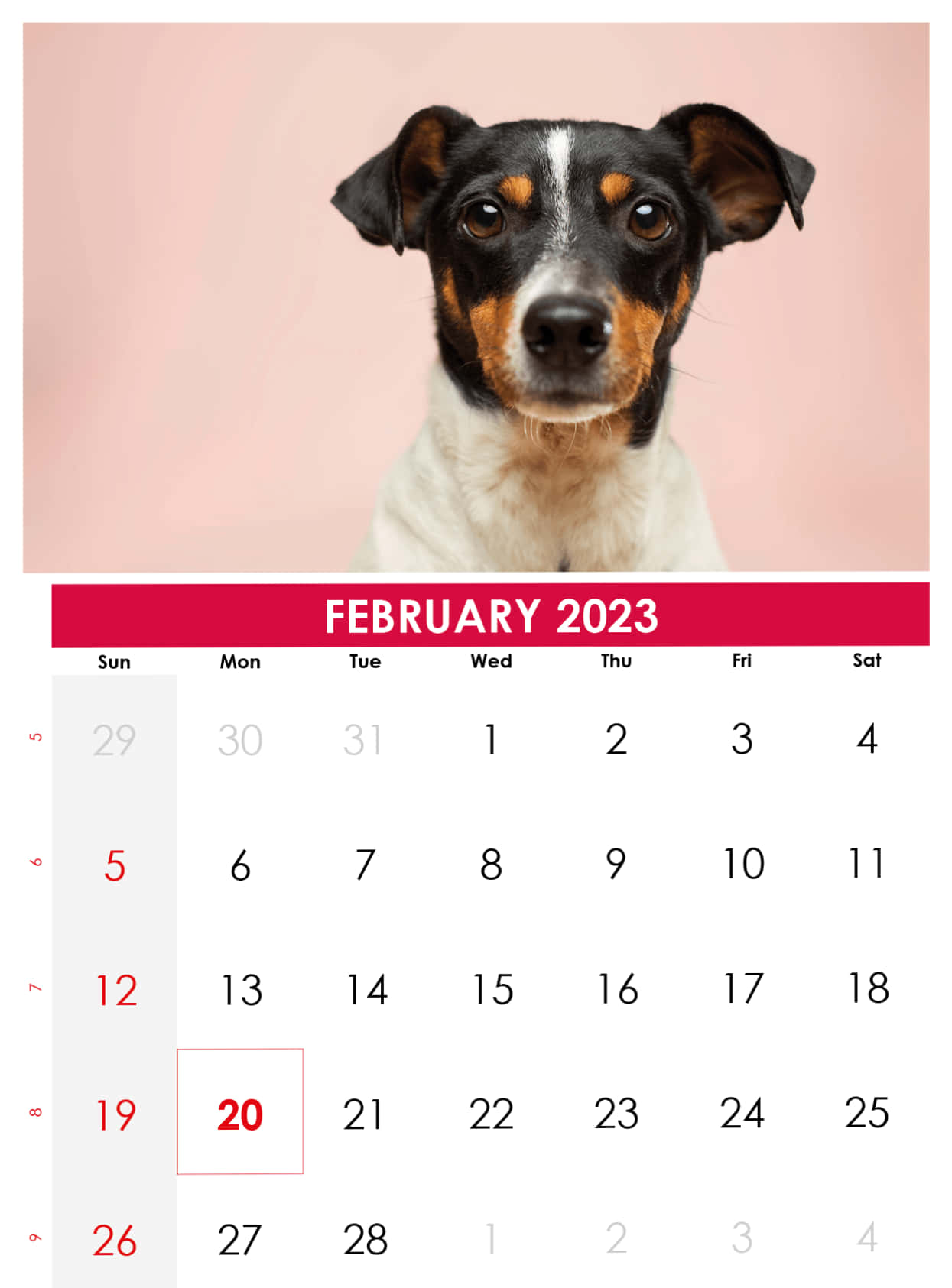 Februarkalender Wallpaper