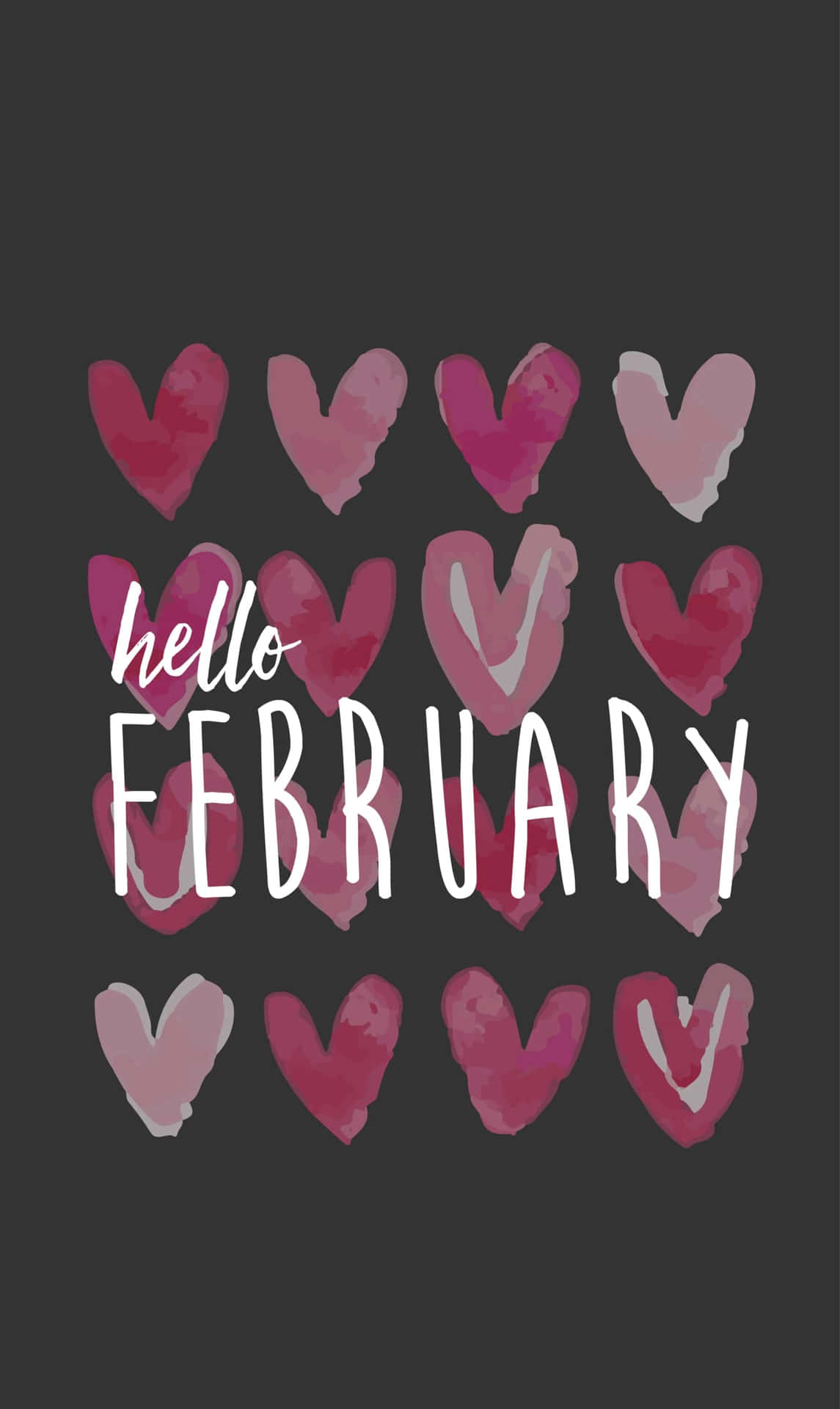 Colorful February Calendar on iPhone Screen Wallpaper