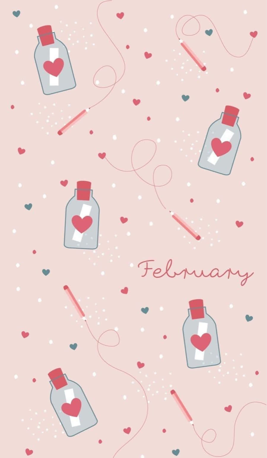 February iPhone Wallpaper with Calendar Wallpaper