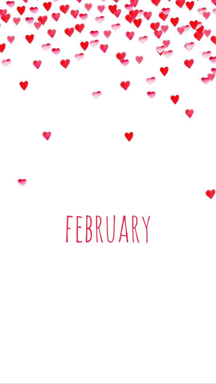 February Love Hearts Aesthetic Wallpaper