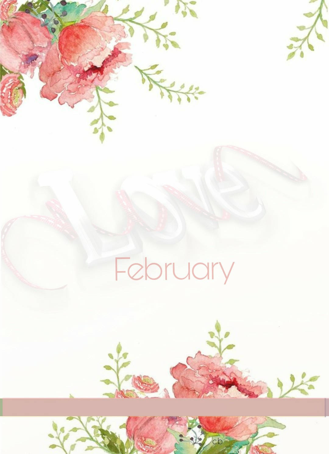 Februar kærlig pink blomster Wallpaper