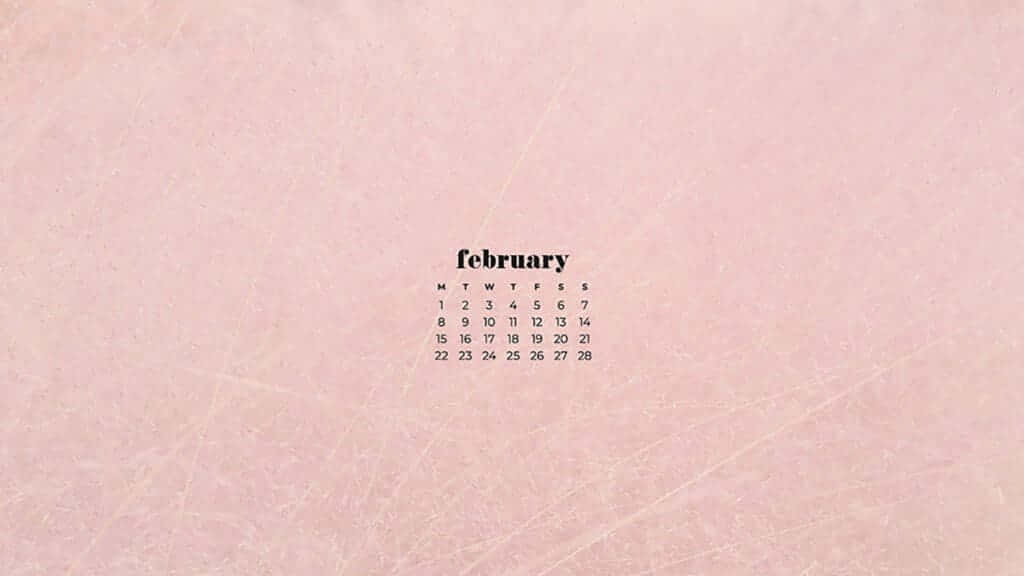 February Minimalist Calendar Aesthetic Wallpaper