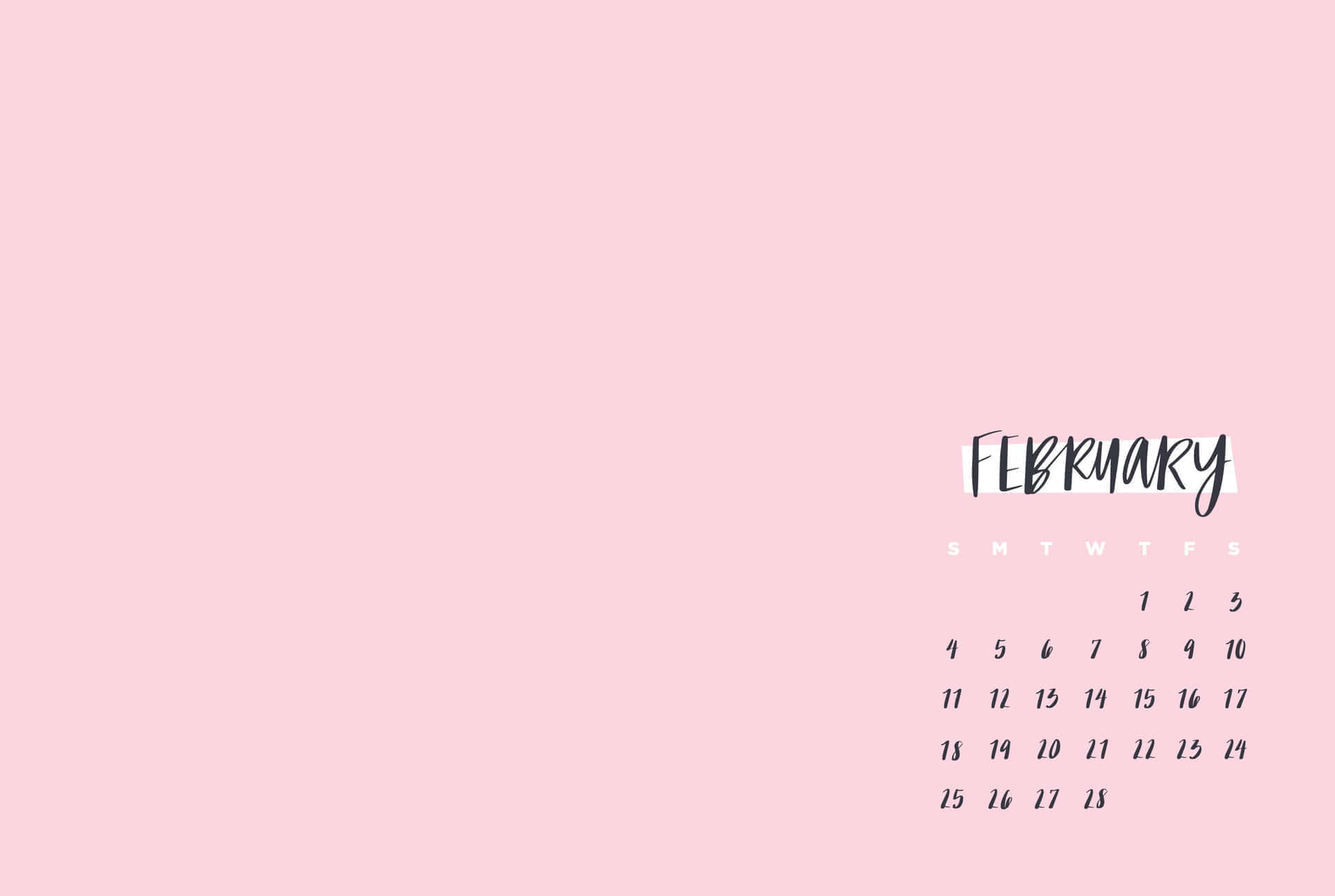 February Minimalist Calendar Wallpaper Wallpaper