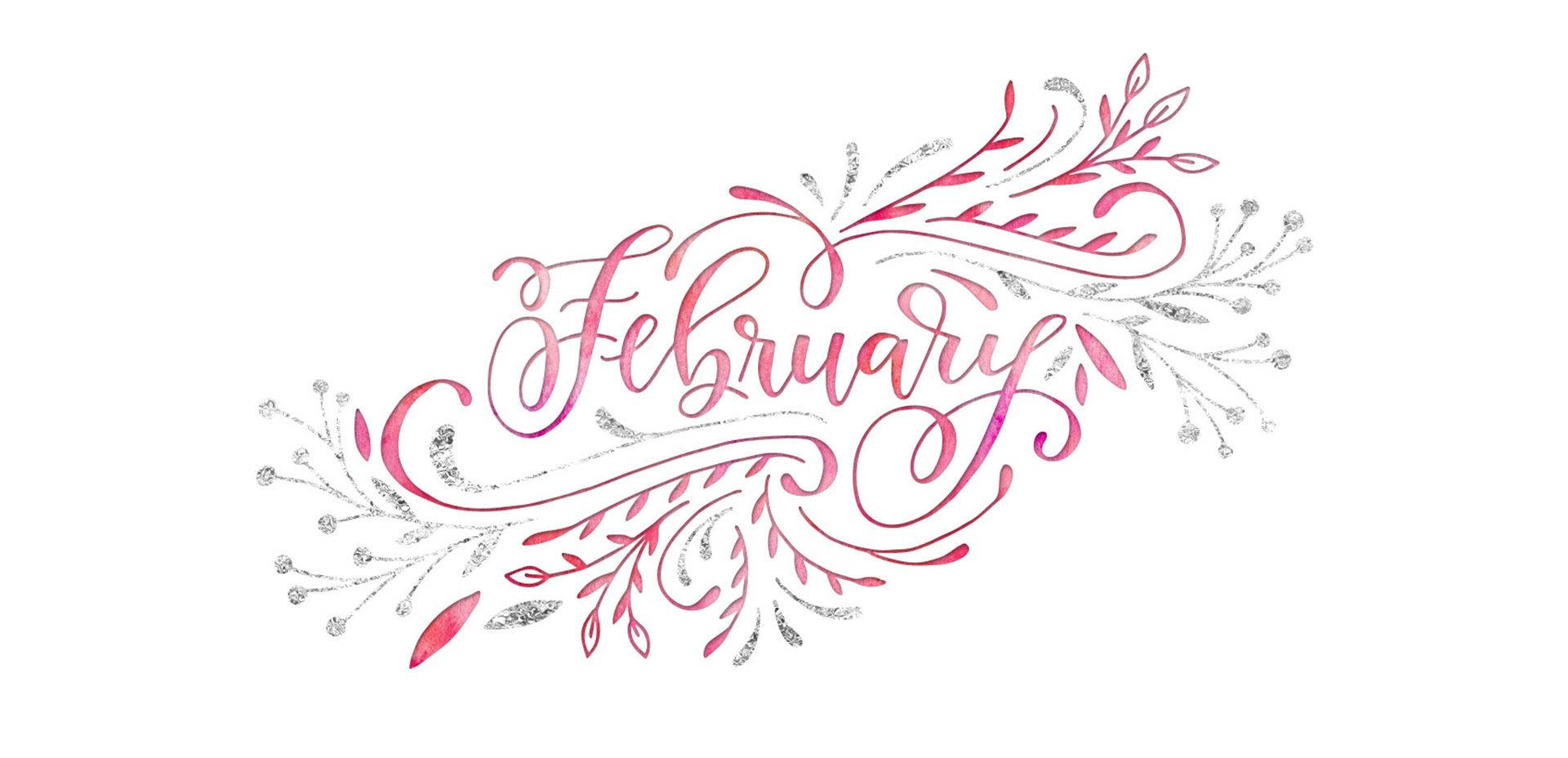 “Welcome February with a beautiful burst of pink.” Wallpaper