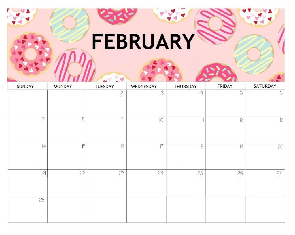 February Sweets Calendar Wallpaper