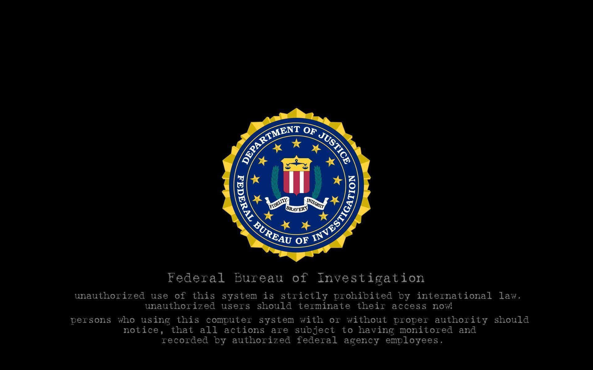 Federal Investigation Black Warning Wallpaper